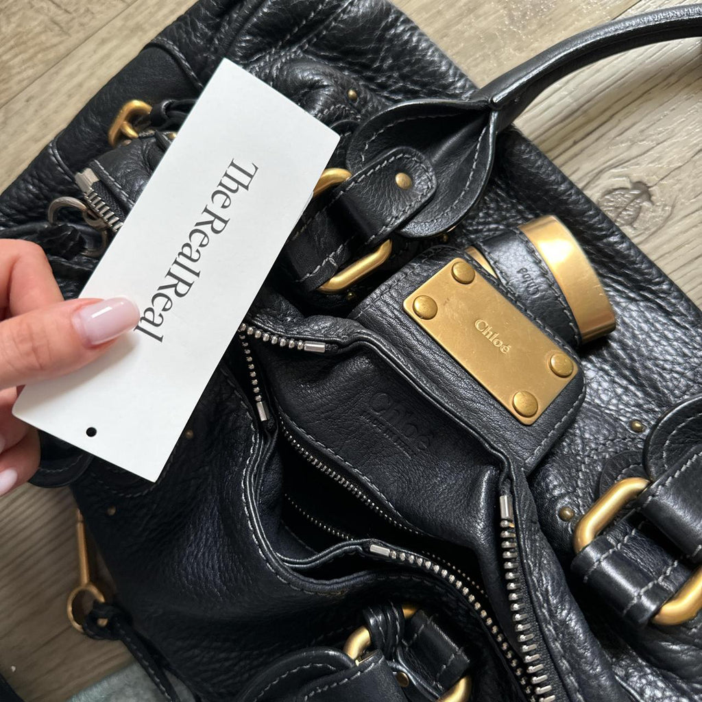 🌺🩷 Authentic black Chloe paddington bag🩷🍒 🤎🌆