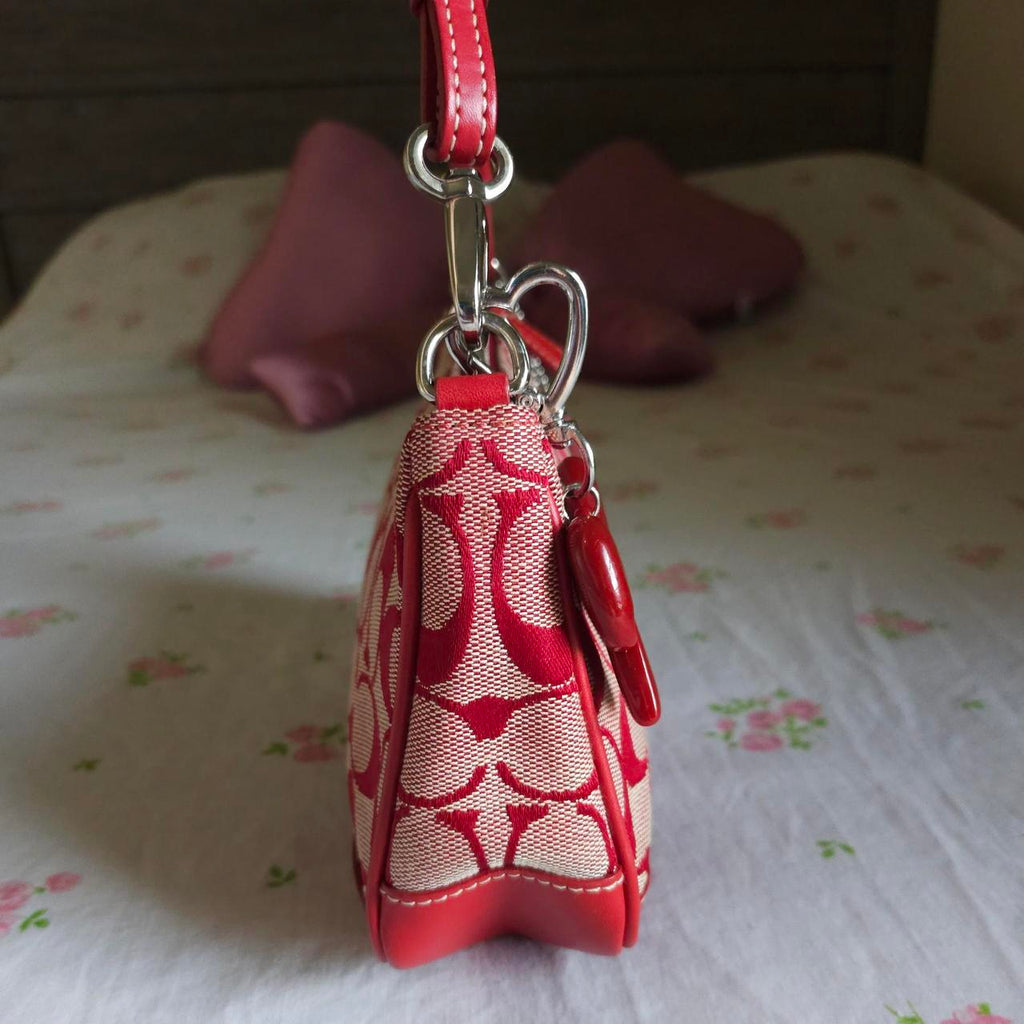 🌺🩷 ❤️ Vintage Y2K Demi Red Signature Cs Mini Shoulder Bag Purse ❤️ 🤎🌆
