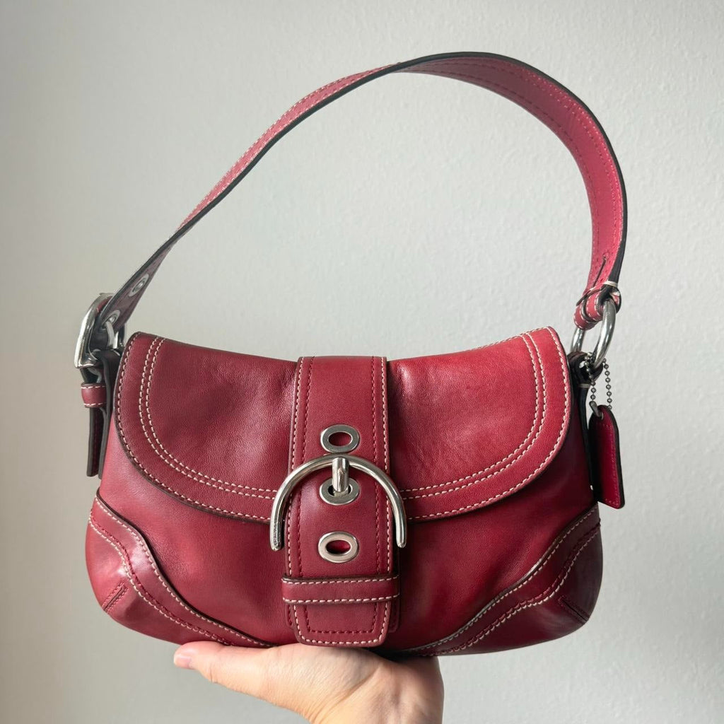 🌺🩷 Authentic Coach Soho shoulder bag burgundy 🤎🌆