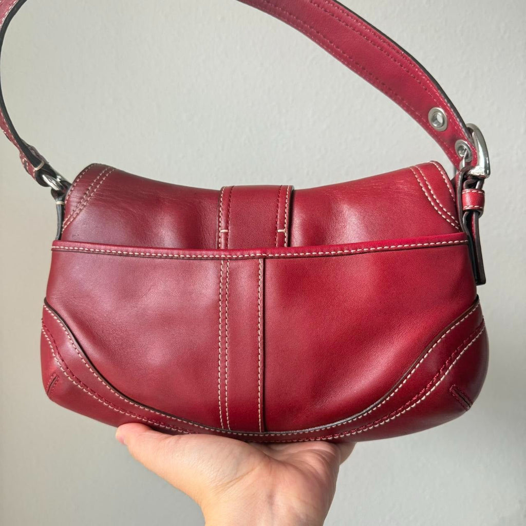 🌺🩷 Authentic Coach Soho shoulder bag burgundy 🤎🌆