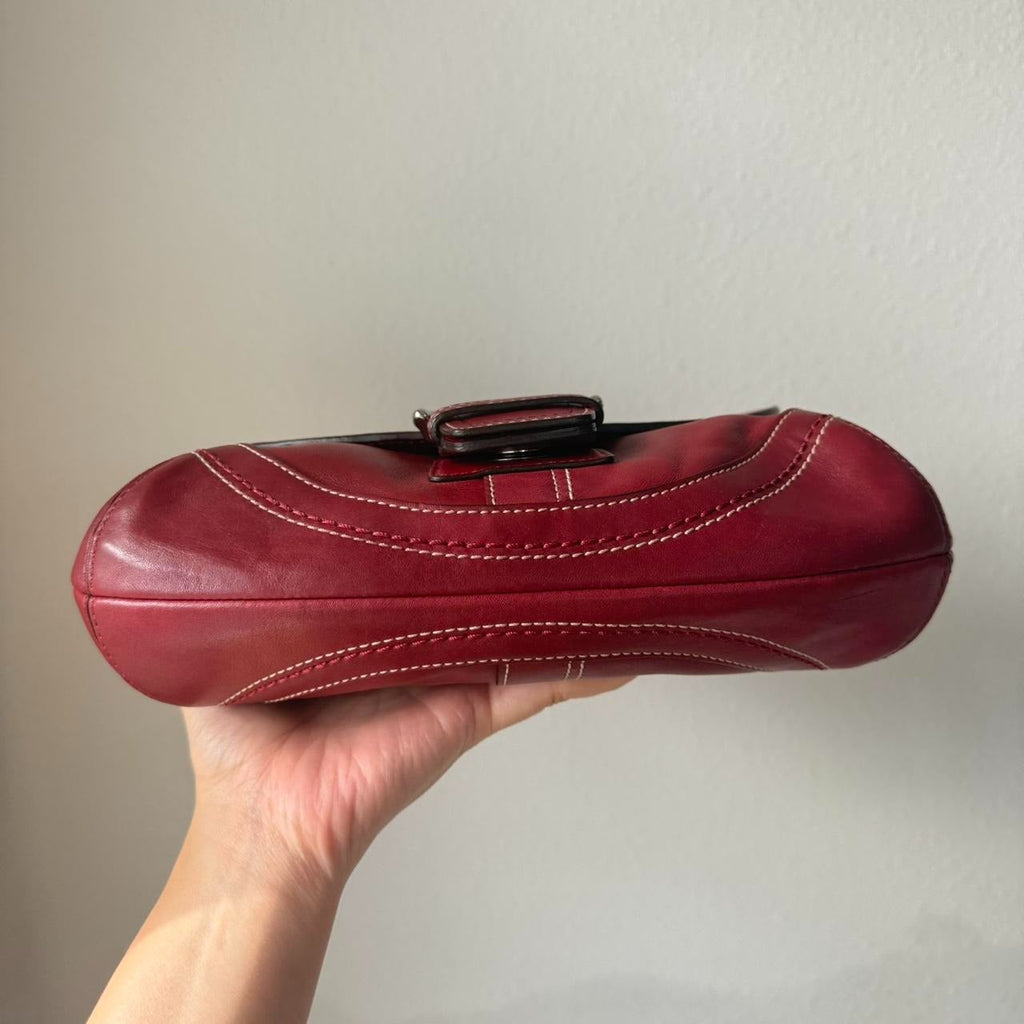 🌺🩷 Authentic Coach Soho shoulder bag burgundy 🤎🌆