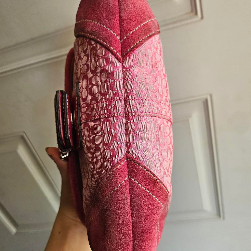 🌺🩷 Vintage Coach Mini Soho Buckle Flap Pink Shoulder Purse🌺🩷 🤎🌆