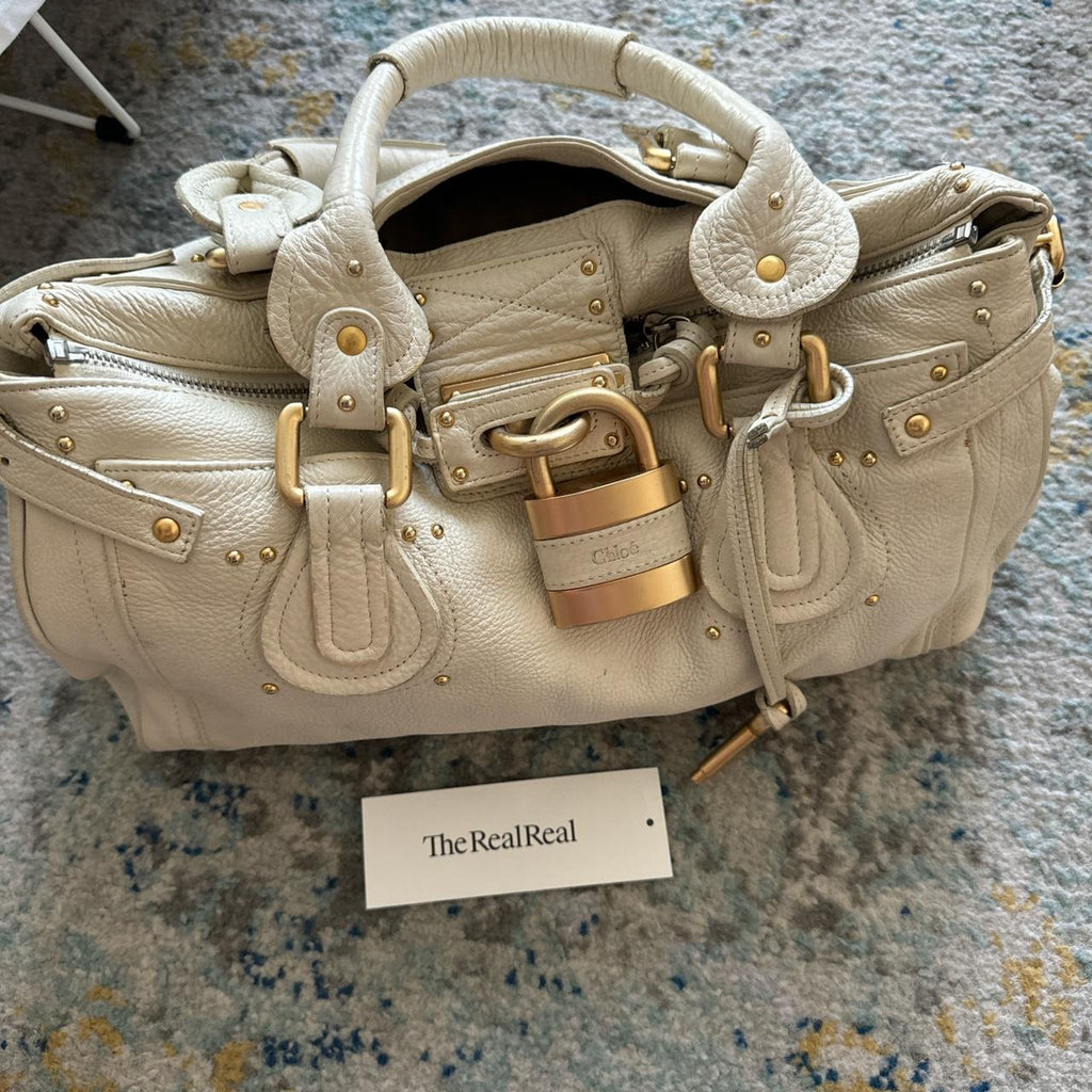 🌺🩷 Authentic Chloe paddington in white/cream color Excellent preowned condition🍂✨ 🤎🌆