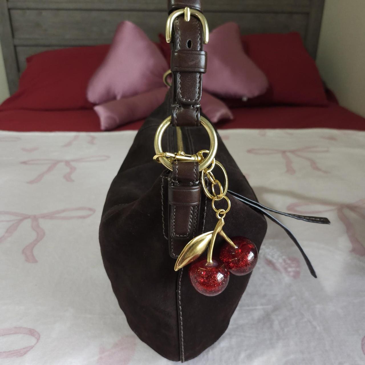 🌺🩷 Y2K Vintage Coach Soho Brown Gold Suede Shoulder Bag Purse🤎🌆 🤎🌆