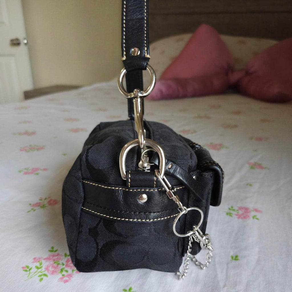 🌺🩷 Y2K Vintage Coach Mini Double Turnlock Handbag Shoulder Bag🖤🍫 🤎🌆