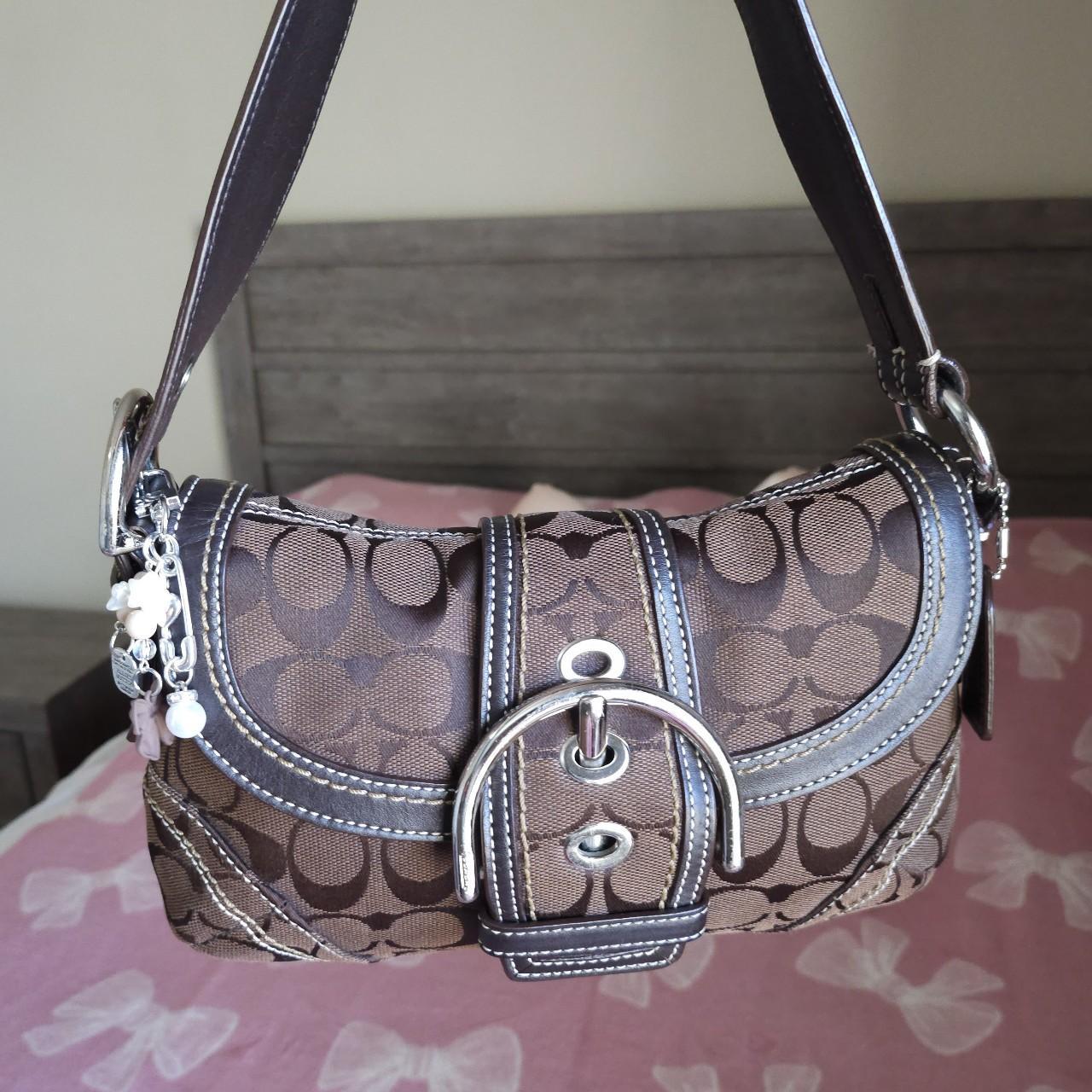 🌺🩷 Y2K Vintage Coach Brown Mini Soho Signature Cs Shoulder Purse🤎🌆 🤎🌆