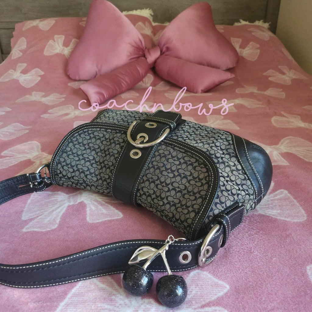 🌺🩷 Y2K Vintage Coach Large Soho Signaure Cs Shoulder Purse🖤🍫 🤎🌆