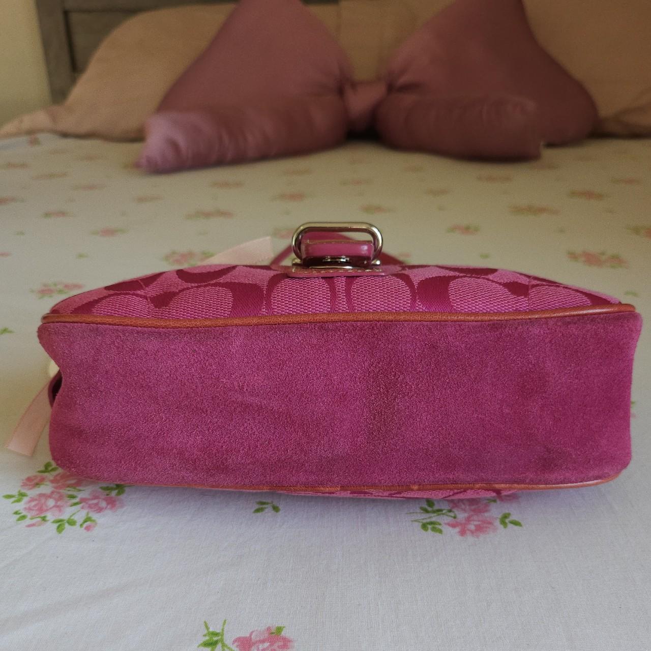 🌺🩷 Y2K Vintage Coach Barbie Pink Suede Mini Demi Buckle Shoulder Bag🌺🩷 🤎🌆