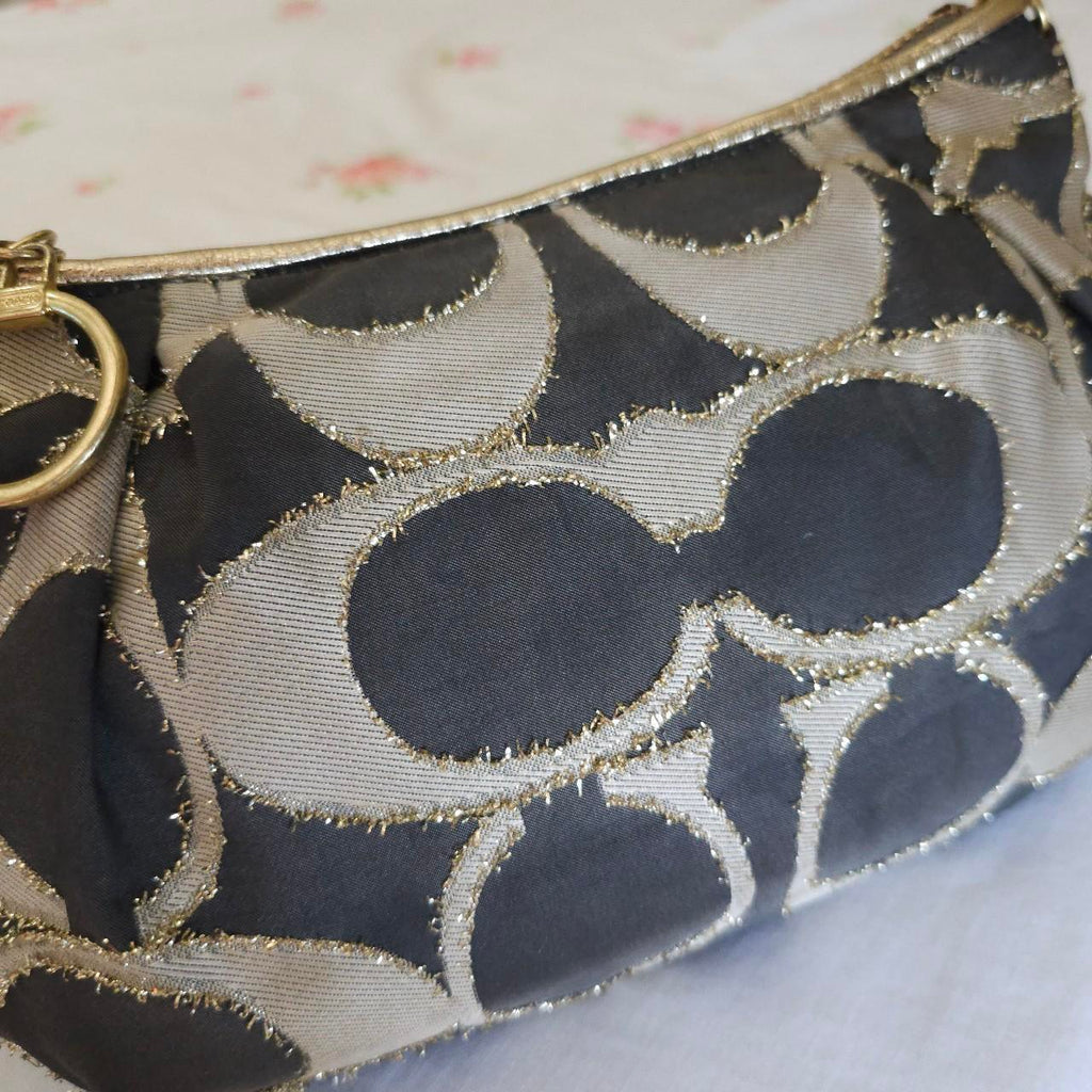 🌺🩷 Vintage Y2K Coach Lurex Poppy Gold Hardware Small Shoulder Bag🌺🩷 🤎🌆