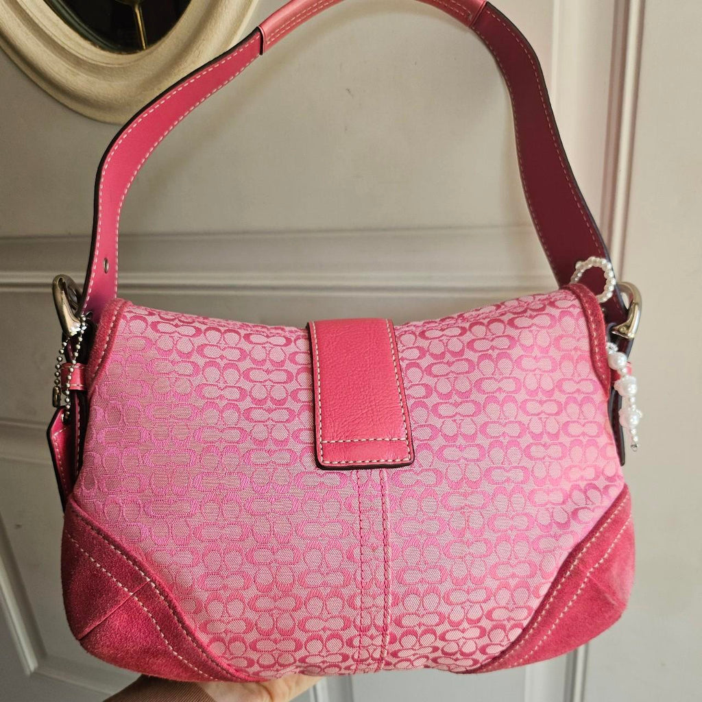 🌺🩷 Vintage Coach Mini Soho Buckle Flap Pink Shoulder Purse🌺🩷 🤎🌆