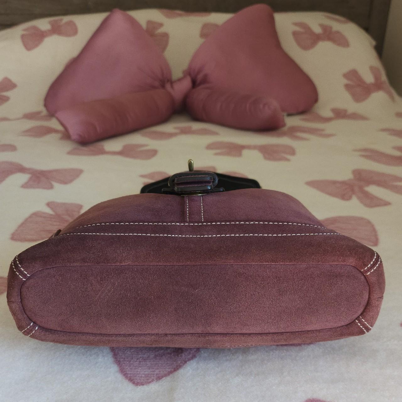 🌺🩷 Y2K Vintage Coach Maroon Suede Small Shoulder Bag🖤🍫 🤎🌆