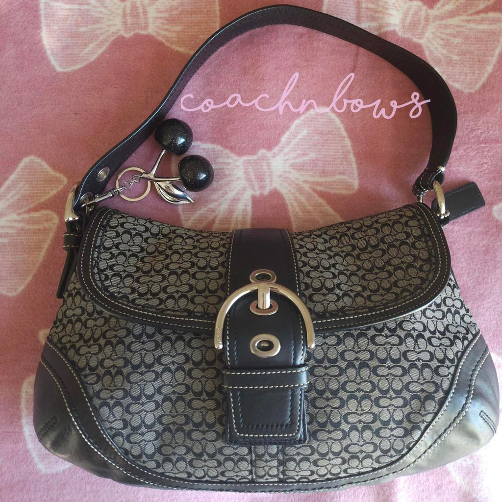 🌺🩷 Y2K Vintage Coach Large Soho Signaure Cs Shoulder Purse🖤🍫 🤎🌆