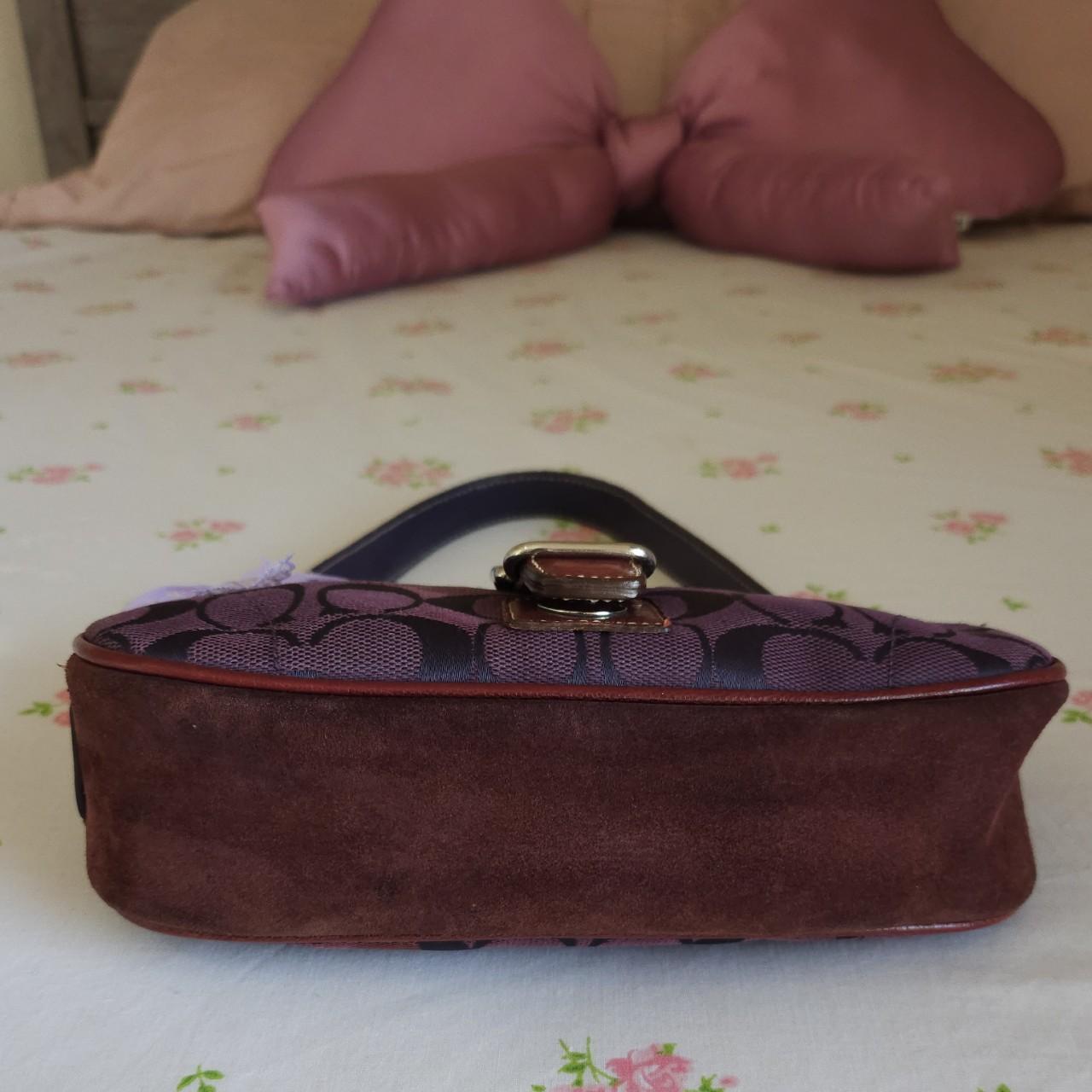 🌺🩷 💜 Y2K Vintage Coach Purple Mini Demi Buckle Shoulder Bag 💜 🤎🌆