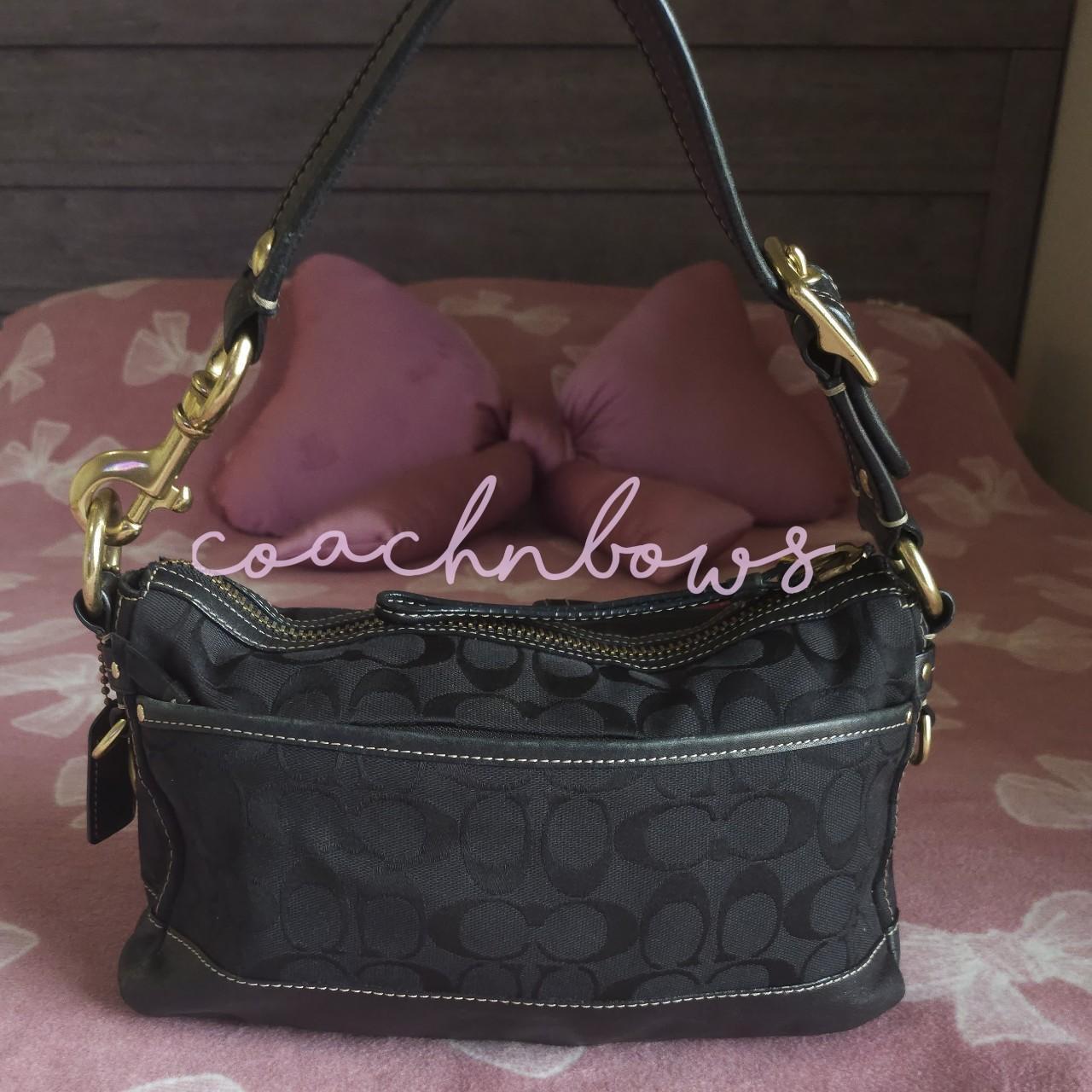 🌺🩷 🖤 Y2K Vintage Coach Legacy Double Turnlock Handbag Shoulder Bag 🖤 🤎🌆