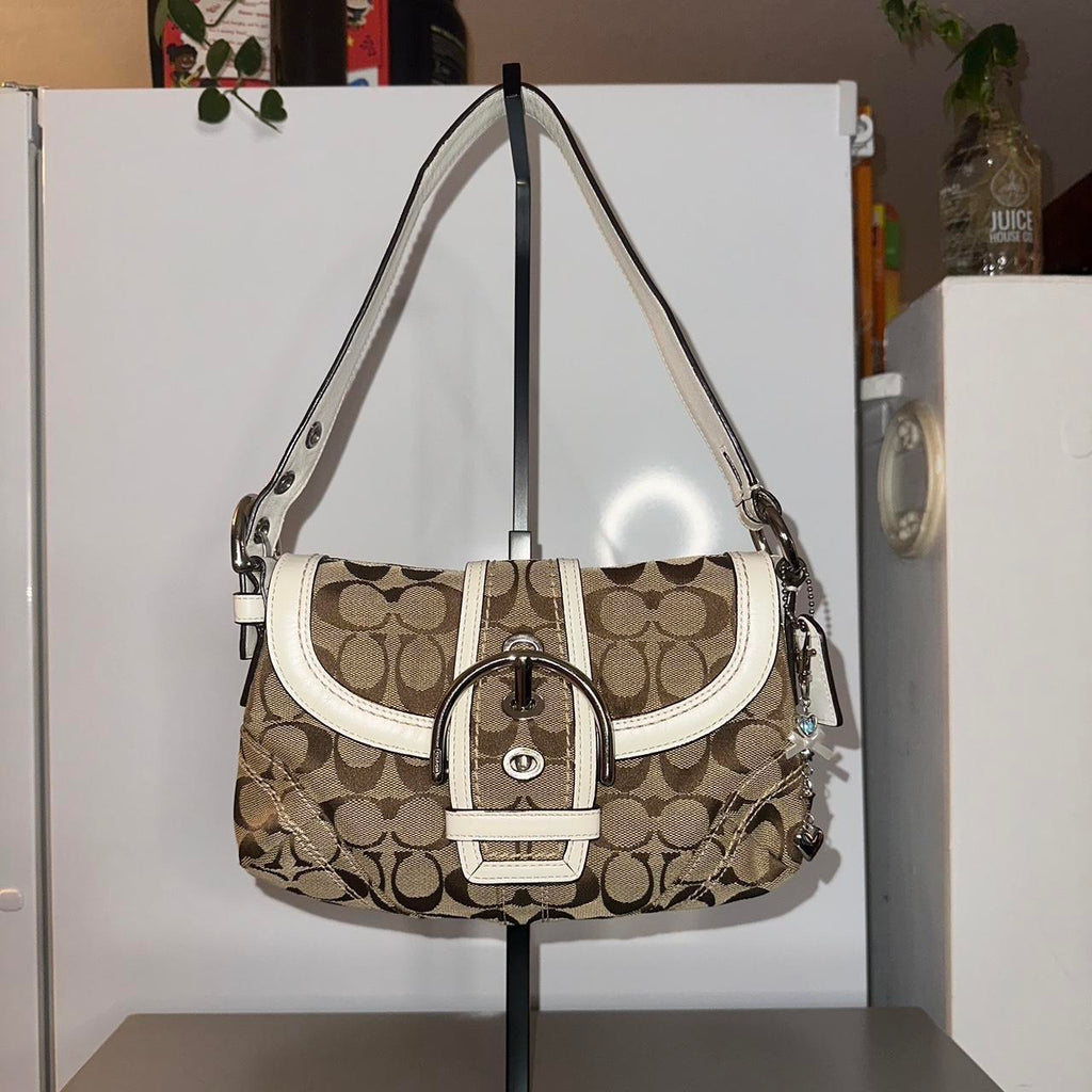 🌺🩷 Coach Y2K Mini Soho Khaki/Ivory🌺🩷 🤎🌆