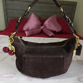 🌺🩷 Y2K Vintage Coach Soho Brown Gold Suede Shoulder Bag Purse🤎🌆 🤎🌆