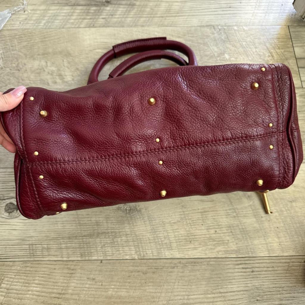 🌺🩷 Authentic Burgundy Chloe paddington leather Preowned💜🍇 🤎🌆