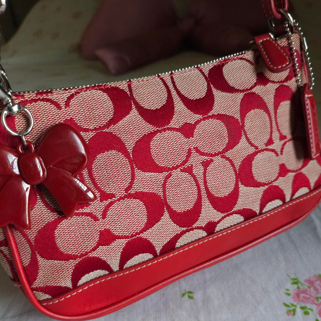 🌺🩷 ❤️ Vintage Y2K Demi Red Signature Cs Mini Shoulder Bag Purse ❤️ 🤎🌆