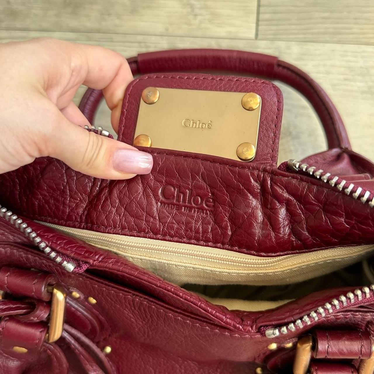 🌺🩷 Authentic Burgundy Chloe paddington leather Preowned💜🍇 🤎🌆
