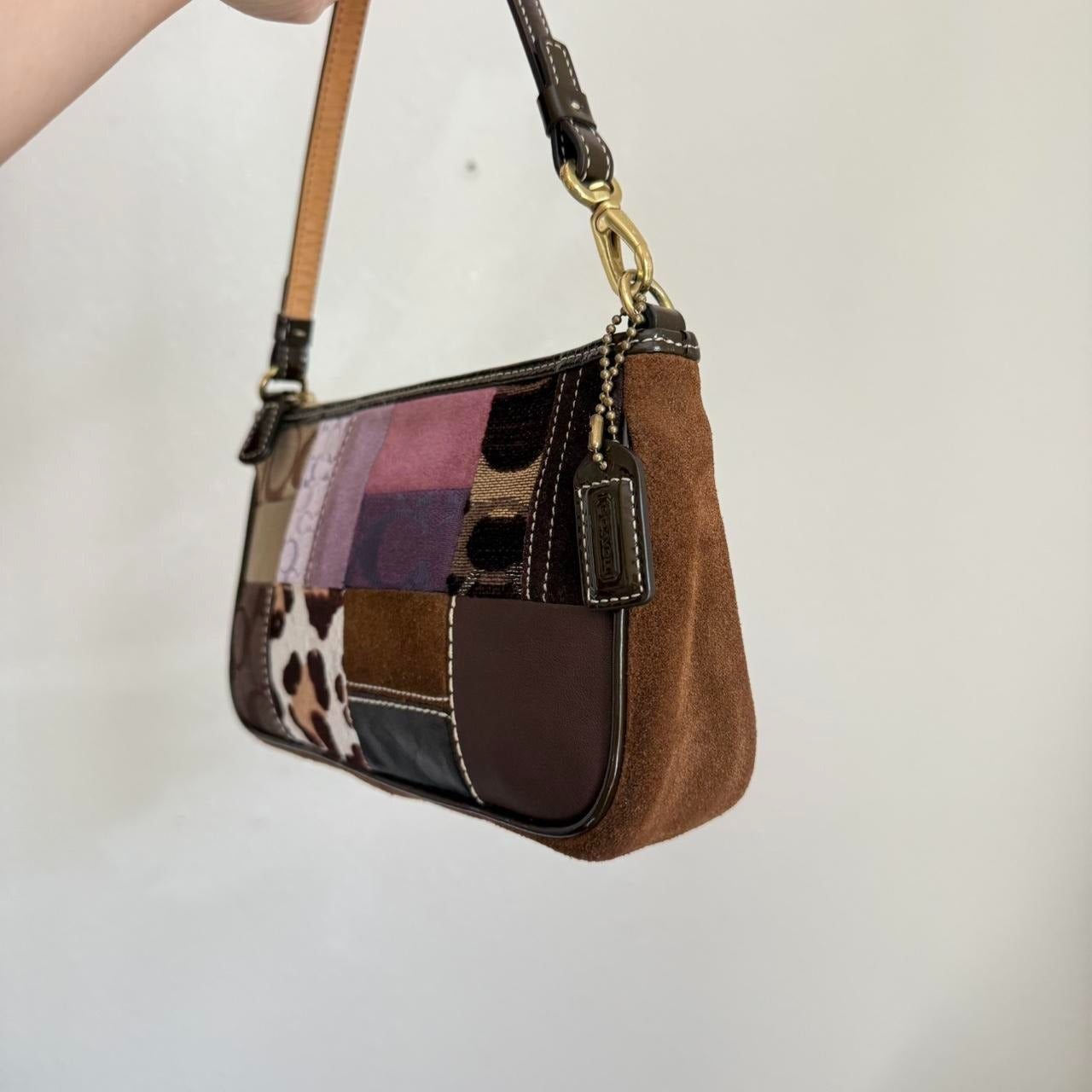 🌺🩷 Vintage Coach Patchwork Demi y2k Pouch 🤎🌆