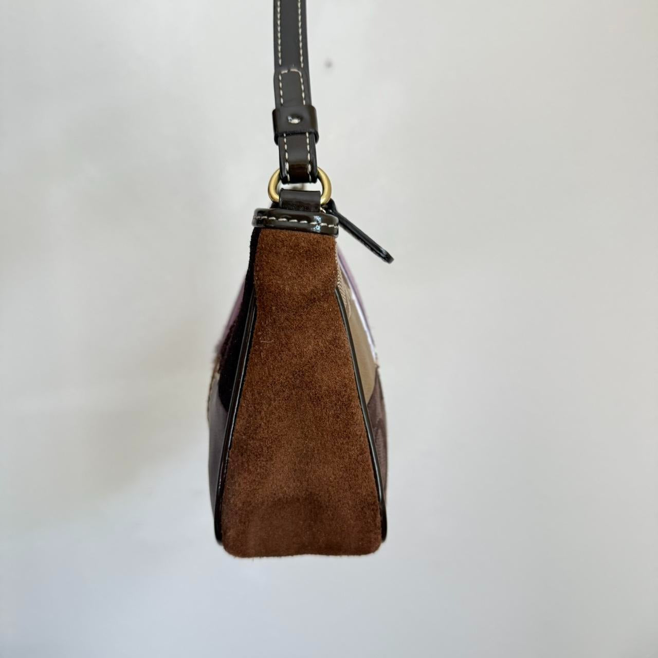 🌺🩷 Vintage Coach Patchwork Demi y2k Pouch 🤎🌆