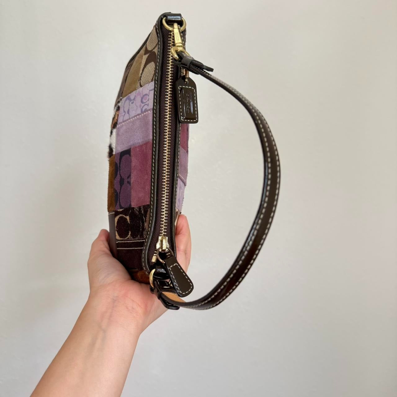 🌺🩷 Vintage Coach Patchwork Demi y2k Pouch 🤎🌆