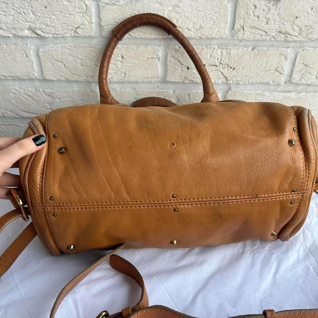 🌺🩷 PreOwned 2000s vintage Chloe Paddington handbag in tan brown leather with long cross body/ shoulder strap (detachable).🍂✨ 🤎🌆