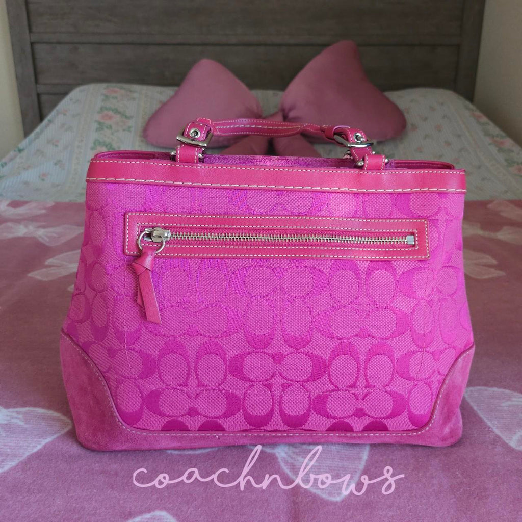 🌺🩷 Y2K Vintage Coach Pink Handbag Tote Purse🍎🔥 🤎🌆