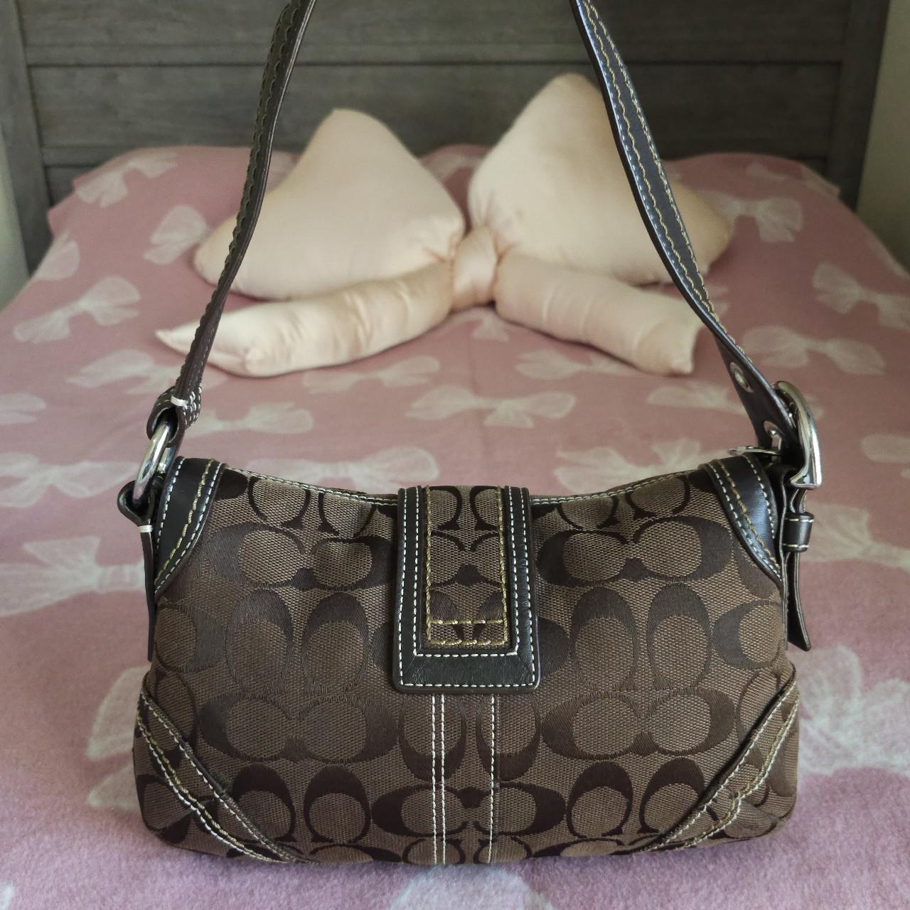 🌺🩷 Y2K Vintage Coach Brown Mini Soho Signature Cs Shoulder Purse🤎🌆 🤎🌆