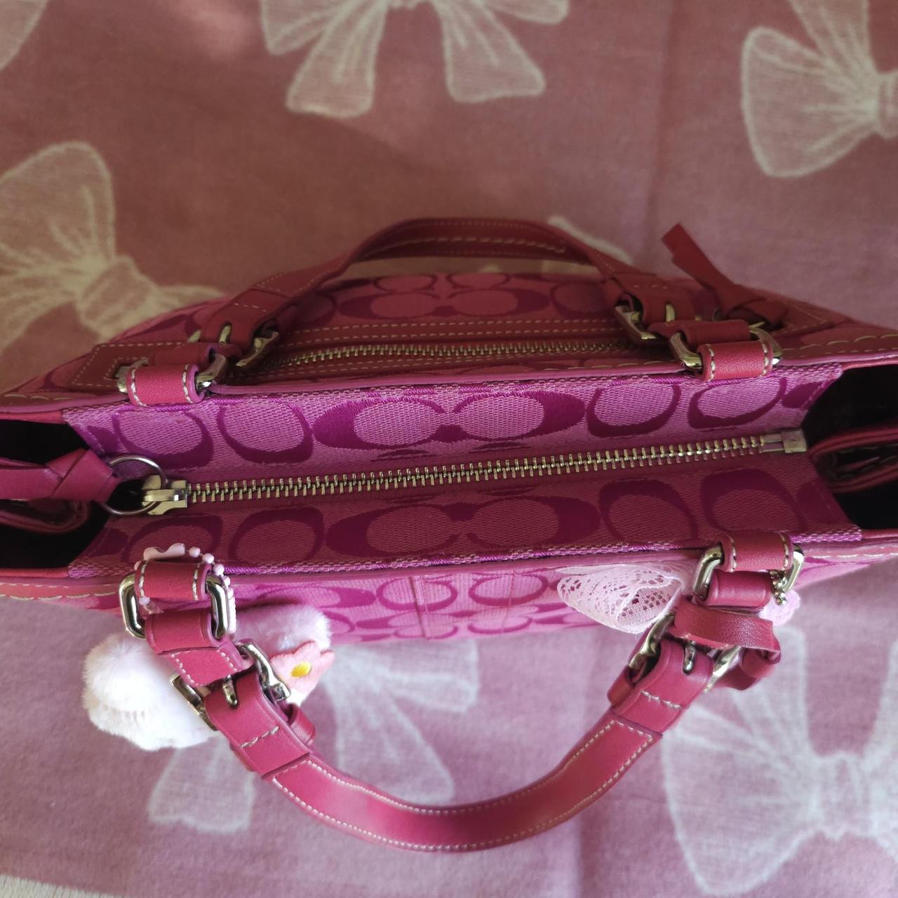 🌺🩷 Y2K Vintage Coach Pink Handbag Tote Purse🍎🔥 🤎🌆