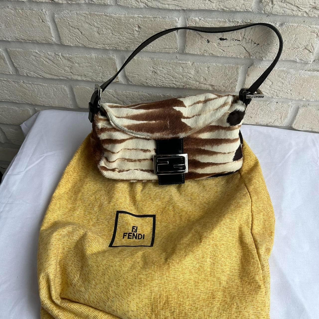 🌺🩷 🍇💜PreOwned RARE 2000s archive vintage Fendi animal print pony🍇💜 🤎🌆