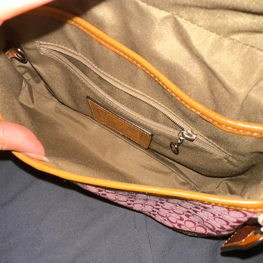 🌺🩷 Coach Pink Signature Jacquard Soho Mini Vintage Bag💜🍇 🤎🌆