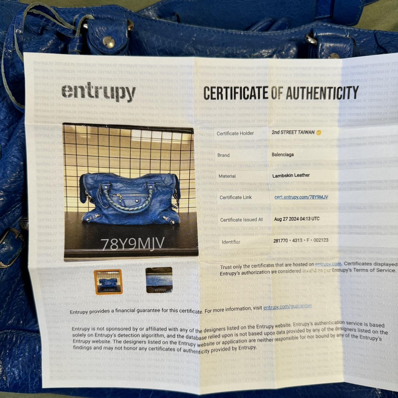 🌺🩷 PreOwned Authentic Balenciaga city bag blue lambskin leather💜🍇 🤎🌆