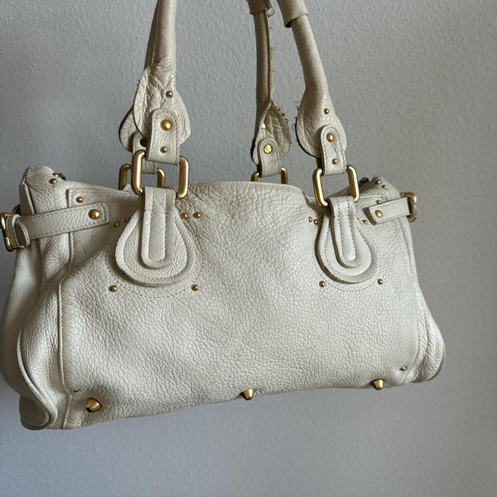 🌺🩷 Authentic Chloe paddington in white/cream color Excellent preowned condition🍂✨ 🤎🌆