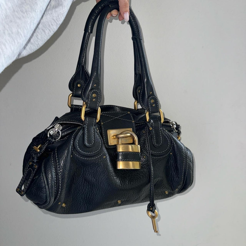 🌺🩷 Authentic black Chloe paddington bag🩷🍒 🤎🌆