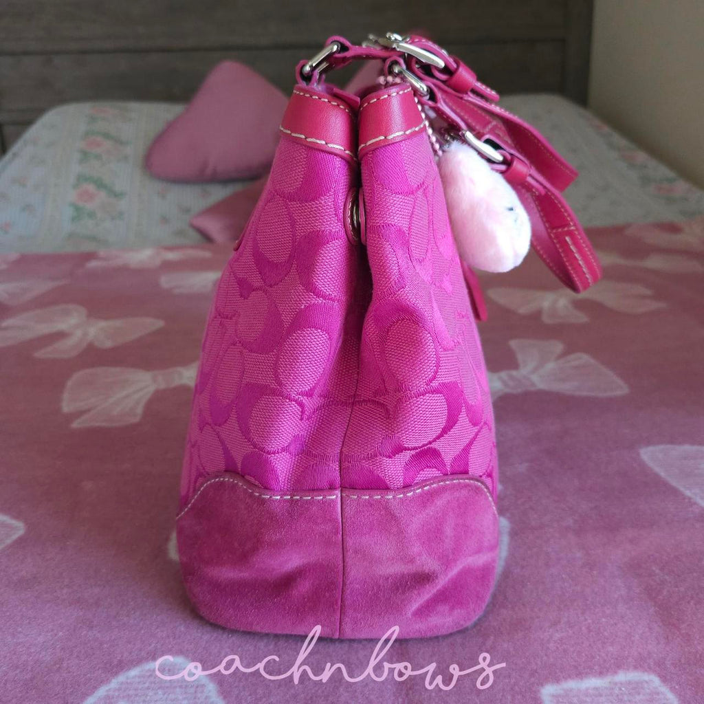 🌺🩷 Y2K Vintage Coach Pink Handbag Tote Purse🍎🔥 🤎🌆