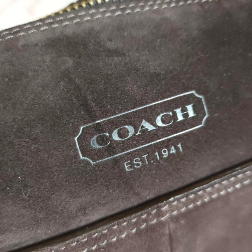 🌺🩷 Y2K Vintage Coach Soho Brown Gold Suede Shoulder Bag Purse🤎🌆 🤎🌆