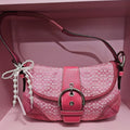 🌺🩷 Vintage Coach Mini Soho Buckle Flap Pink Shoulder Purse🌺🩷 🤎🌆
