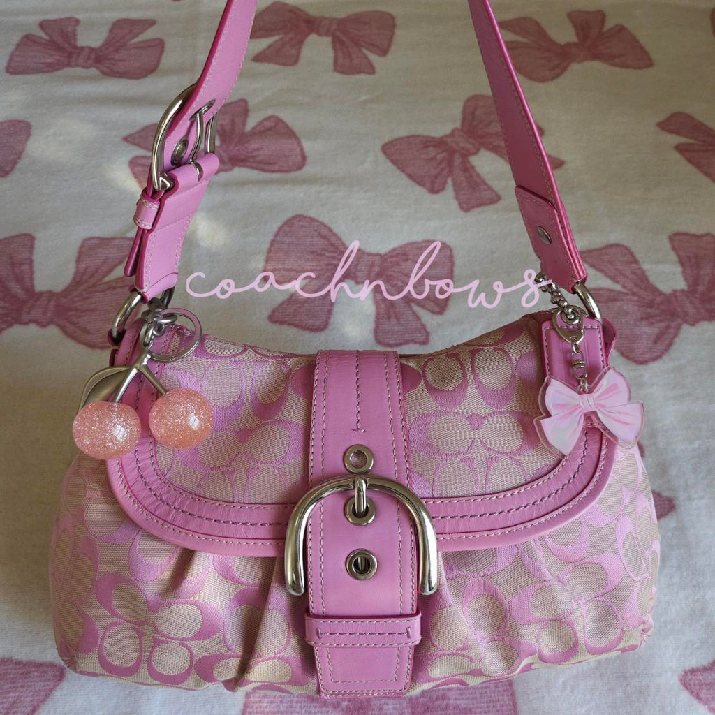 🌺🩷 Vintage Barbie Pink Soho Buckle Signature Cs Rare Shoulder Purse🩷🍒 🤎🌆