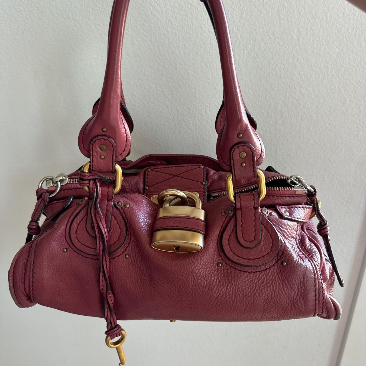 🌺🩷 Authentic chloe paddington bag in burgundy/pink🍬⚡ 🤎🌆