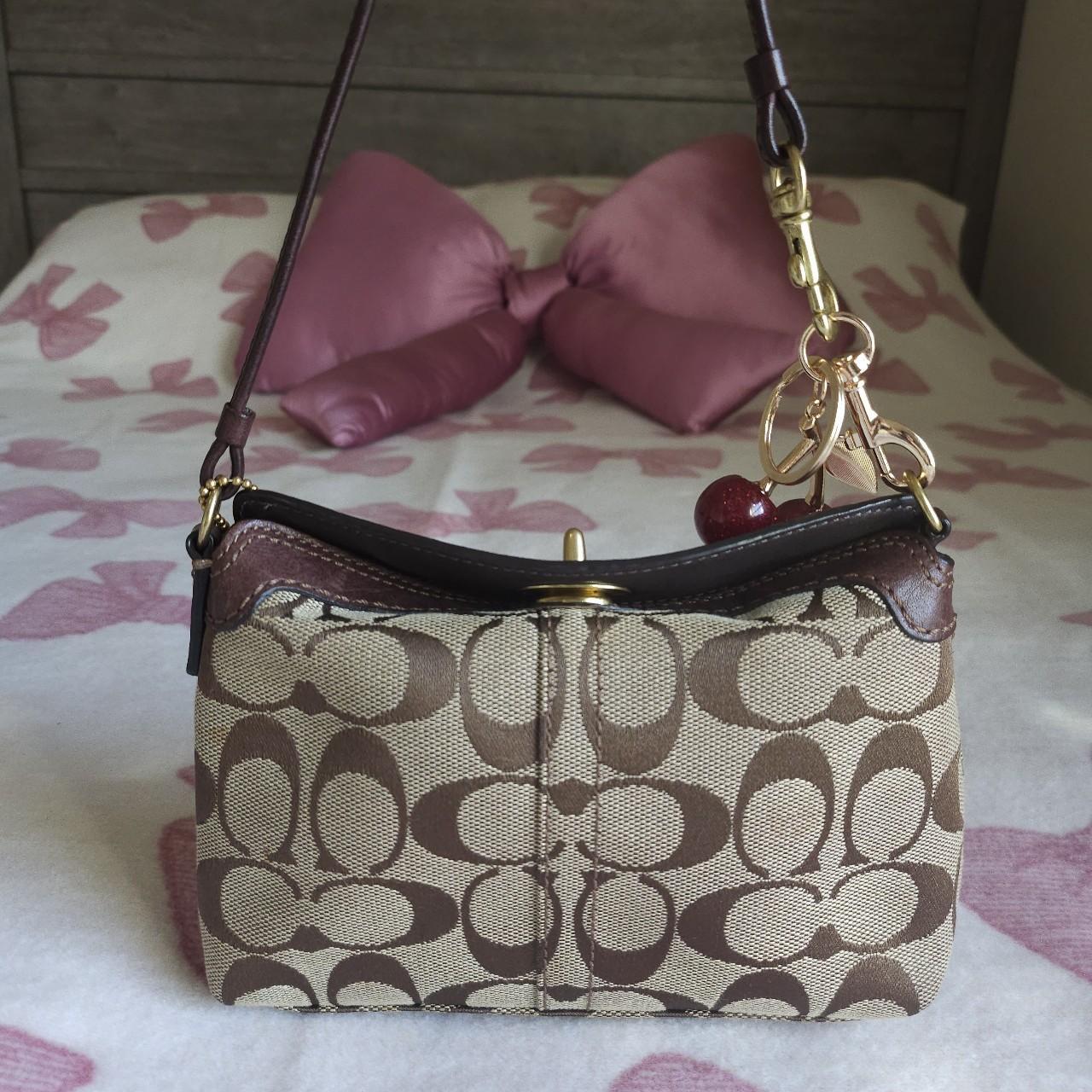 🌺🩷 Bundle Of 2 Vintage Coach Y2K Brown Black Gold Hardware Signature Cs Mini Bag Shoulder Purse💜🍇 🤎🌆