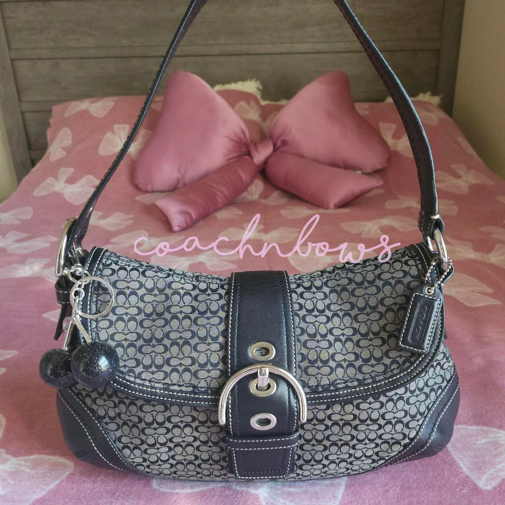 🌺🩷 Y2K Vintage Coach Large Soho Signaure Cs Shoulder Purse🖤🍫 🤎🌆