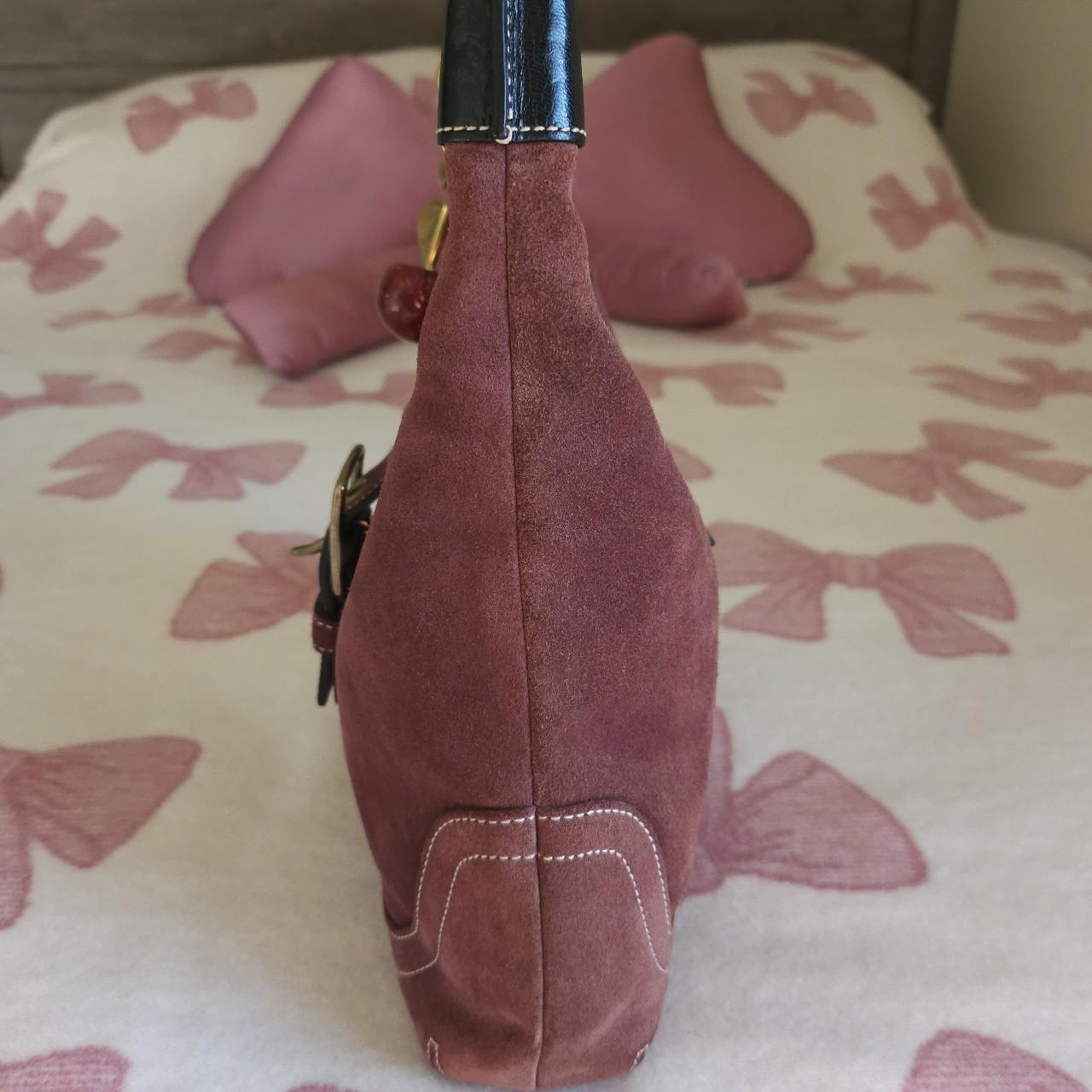 🌺🩷 Y2K Vintage Coach Maroon Suede Small Shoulder Bag🖤🍫 🤎🌆