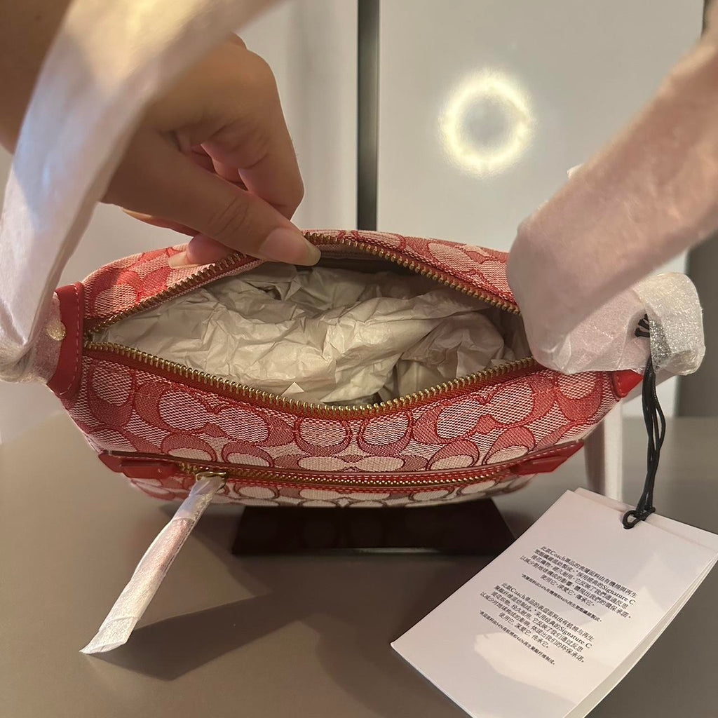 🌺🩷 Coach Demi Signature Jacquard Sport Red Honolulu Fukubukuro Grab Bag Limited Edition NWOT💜🍇 🤎🌆