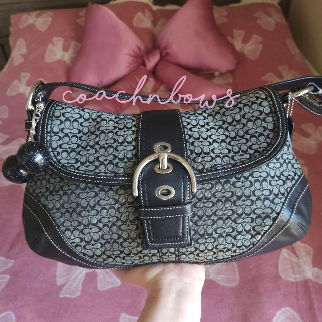 🌺🩷 Y2K Vintage Coach Large Soho Signaure Cs Shoulder Purse🖤🍫 🤎🌆