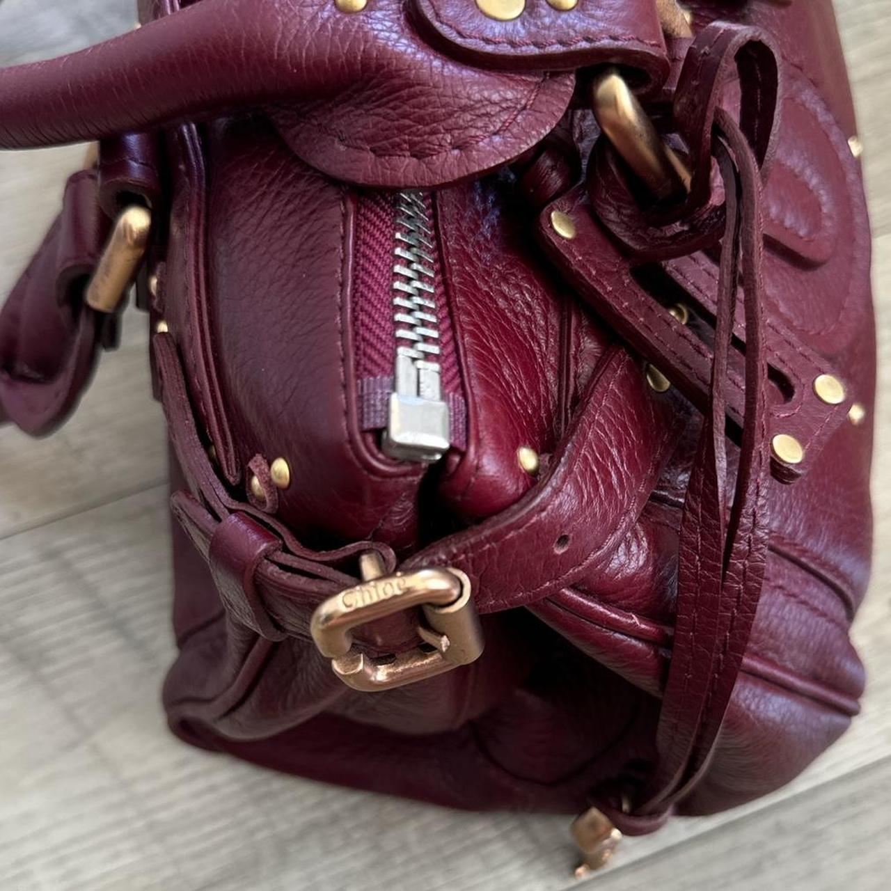 🌺🩷 Authentic Burgundy Chloe paddington leather Preowned💜🍇 🤎🌆