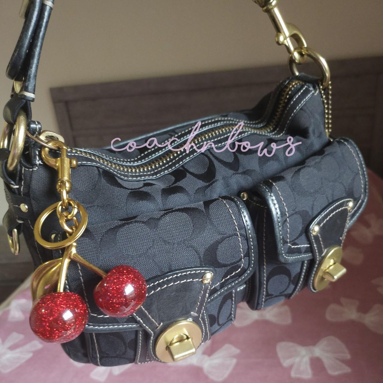 🌺🩷 🖤 Y2K Vintage Coach Legacy Double Turnlock Handbag Shoulder Bag 🖤 🤎🌆