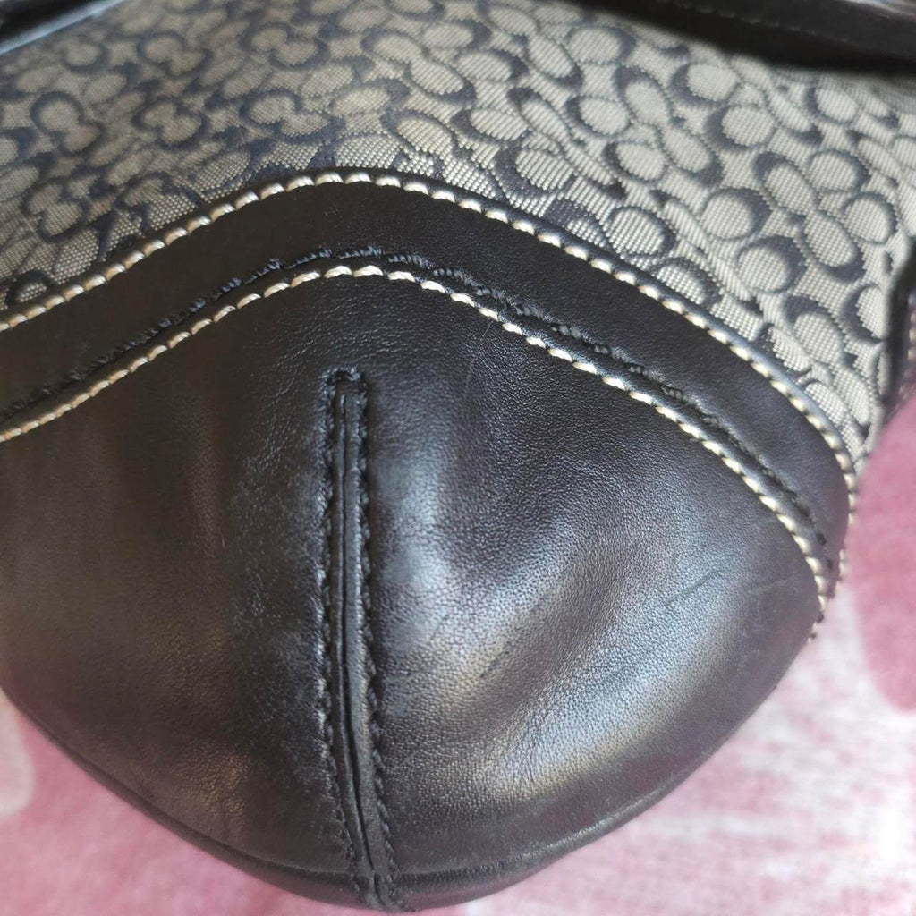 🌺🩷 Y2K Vintage Coach Large Soho Signaure Cs Shoulder Purse🖤🍫 🤎🌆