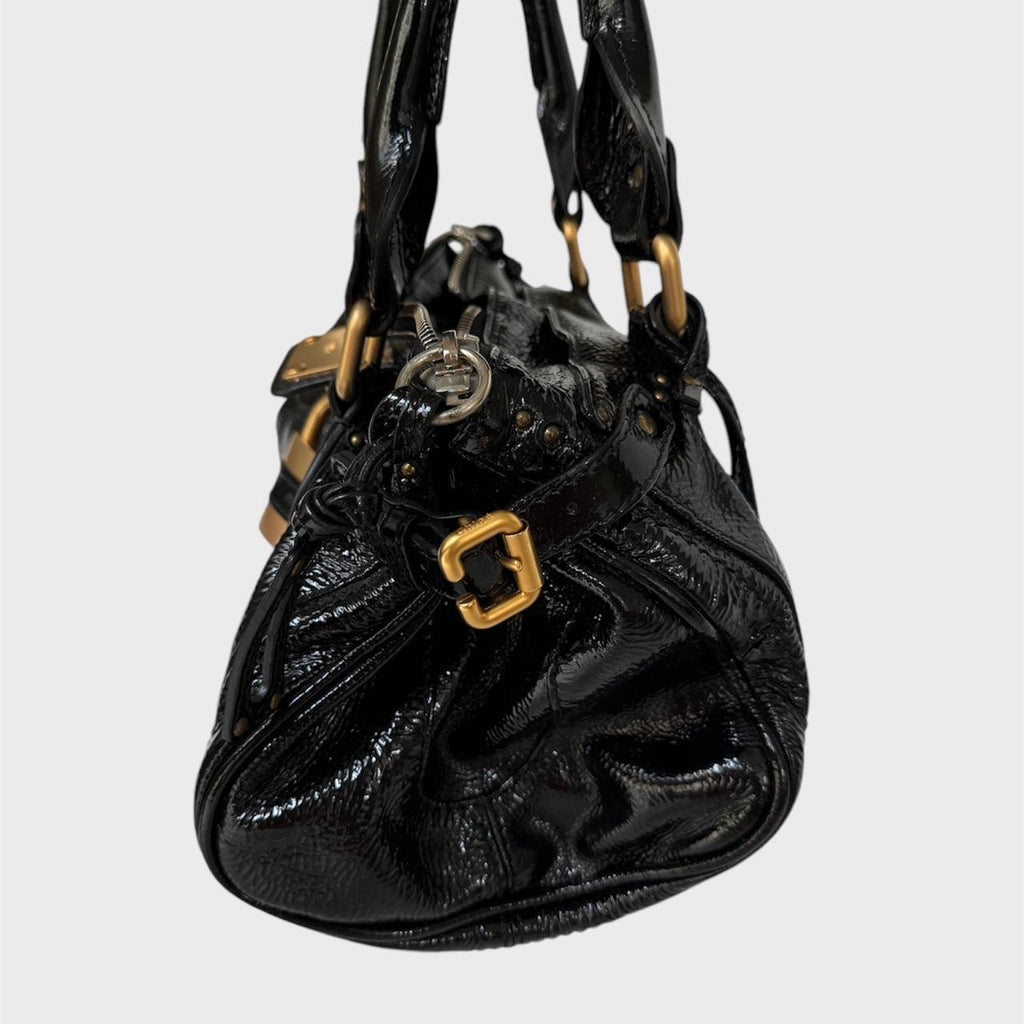 🌺🩷 🩷🍒 PreOwned Chloe Paddington black patent leather shoulder Bag🩷🍒 🤎🌆