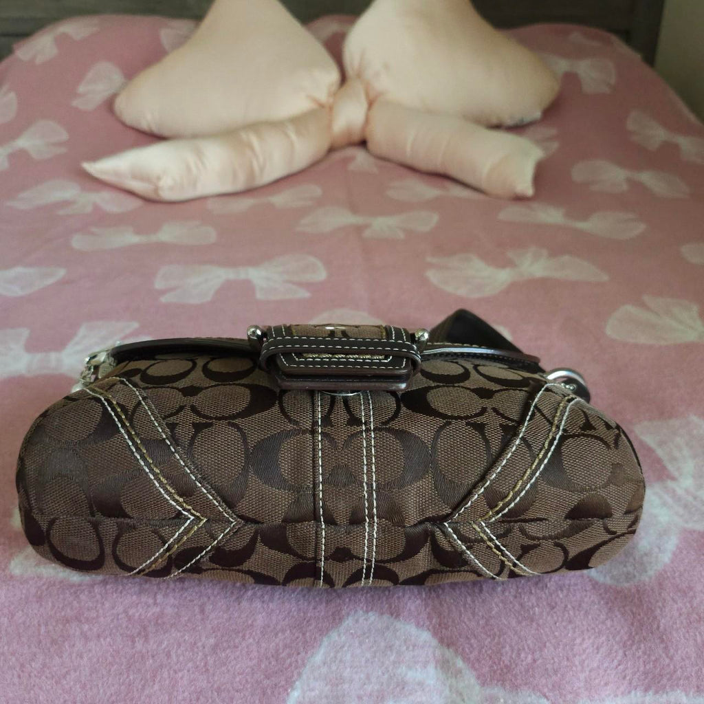 🌺🩷 Y2K Vintage Coach Brown Mini Soho Signature Cs Shoulder Purse🤎🌆 🤎🌆